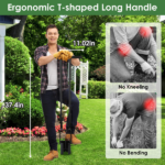 Multifunctional Bulb Planter Tool, Long Handle 5-in-1 Garden Digger Weeder Soil Remover for Home Garden Lawn,Easy to Use Bulb Planter Long Handle, Multifunctional Garden Tool for Planting Weeding Digging - Image 4