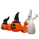 8FT Long Halloween Inflatables Pumpkins Ghost Outdoor Decorations, Blow Up Yard Decoration with Built-in LEDs Lighted for Lawn Garden Outside Indoor Decor - Image 2