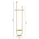 Clothing Rack, Golden Metal Freestanding Heavy Duty Clothes Rack with Marble Base, Multipurpose Garment Hanger for Bedroom, Hat, Scarf, Jacket - Image 2