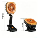 USB Rechargeable Camping Fan Portable Outdoor Foldable 3 Levels Tent Fan W/ LED Light (US Logistics For USPS/DHL/Fedex/UPS. No designated logistics accepted TK/TMEU only For self-pickup - Image 3