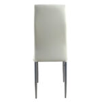4pcs backrest cushion horizontal sewing decoration PU leather dining chair round tube white cushion gray leg N201 Replace encoding 13029116 - Image 8