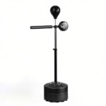 Black 64-81in Adjustable Free Standing Punching Bag: Suction Cup Speed Reaction Bar Station for Home Gym Boxing Training - Image 3