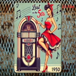 CIFbuy Vintage 1950s Pin-Up Girl Jukebox Metal Sign 8x12 Inch Retro Lost In The 50s Music Wall Decor Durable Iron Art For Home Bar Cafe TikTok, TikTok, 50s Self-pickup Logiopics
