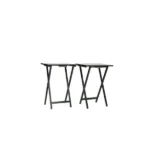 Modern Solid Wood Folding Tray Tables, Set of 2, Black (Shipment from Walmart)