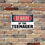CIFbuy Vintage Metal Tin Sign Warning Teenagers Wall Decor Rustic Style for Man Cave Bar Bedroom Pub Wall Art (TikTok, temu pick-up service) - Image 5