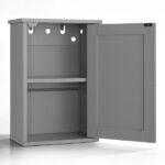 Gray P2 MDF painted finish, 34.6*20*50cm, single door with one shelf, bathroom vanity - Image 14