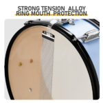 Full Size Adult Drum Set 5-Piece Blue with Bass Drum, two Tom Drum, Snare Drum, Floor Tom, 16" Ride Cymbal, 14" Hi-hat Cymbals, Stool, Drum Pedal, Sticks - Image 8