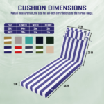 Outdoor Chaise Lounge Cushion, 72 in. x 21 in. x 3 in. Waterproof Fade-Resistant Patio Chair Pad for Pool Beach - Image 3