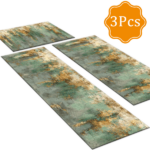 Three-piece kitchen rug set, non-slip and washable, abstract pattern kitchen hallway rug, soft and comfortable, suitable for sinks, floors, entrances, hallways and bathrooms. - Image 2