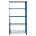 5-layer adjustable shelf Display Rack Iron household shelf with adjustable feet 29.13*13.39*59.06in Navy Blue - Image 2