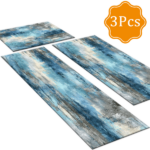 Three-piece kitchen rug set, non-slip and washable, abstract pattern kitchen hallway rug, soft and comfortable, suitable for sinks, floors, entrances, hallways and bathrooms. - Image 2