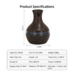 Portable USB Humidifier Diffuser for Travel & Office 300ml Compact Cool Mist for Dry Air with 2 Essential Oils, Perfect for Car, Desktop, Bedroom - Image 3