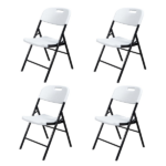 4pcs 47*54*84cm Garden Plastic Folding Chair White - Image 7