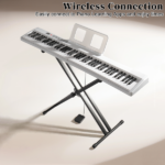 88 Key Folding Piano Semi-Weighted Standard Keyboards Digital Piano with Dual-tube X-Shape Stand MIDI Bluetooth, Handbag Headphone for Piano Lover White color - Image 5