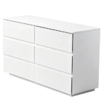 Handle-Free 6-Drawer Storage Cabinet Chest of Drawers with USB-Powered RGB LED Strip 47.24*15.75*27.56in High-Gloss White - Image 4