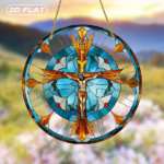 CIFbuy Vibrant Color Acrylic Sunflower Cross Jesus Suncatcher Wall Hanging Easy to Hang Gift (TikTok, temu pick-up service) - Image 6