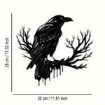 CIFbuy Gothic Black Metal Crow Wall Art Vintage Industrial Bird Silhouette Wall Decor TikTok, temu pick-up service - Image 4