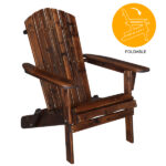 Folding Wooden Adirondack Lounger Chair with Natural Finish - Image 6