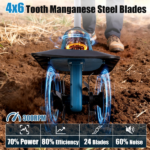 Cordless Tiller Cultivator,800W Electric Cordless Tiller Cultivator, 21V Battery Powered Soil Tiller with 6.69" Depth 8.66" Width, Handheld Garden Cultivator for Garden Yard Planting - Image 10