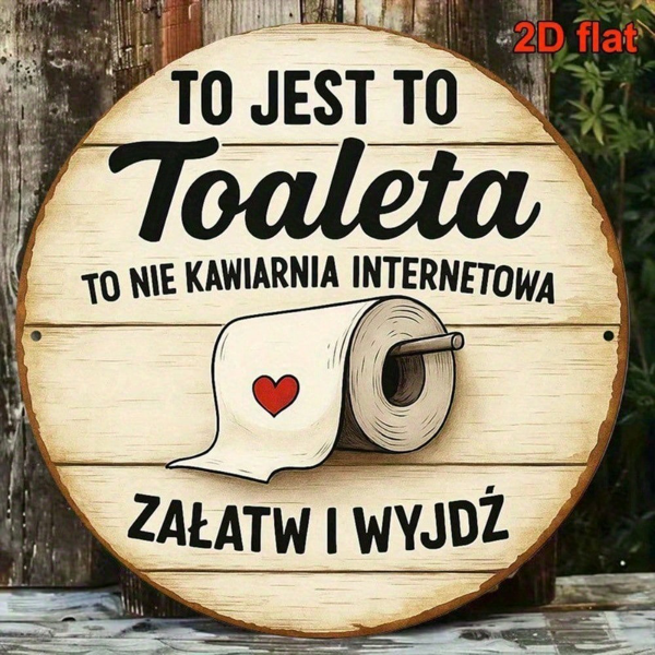 CIFbuy Vintage Toilet Plaque Decor 8x8 Inch Round French Aluminum Sign 2D Flat Bathroom Wall Art For Home Restaurant Cafe Office Shop TikTok, TikTok, Self-pickup Logiopics