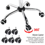 Modern Adjustable Faux Leather Swivel Office Chair with Wheels, White - Image 6