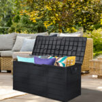 75gal 280L Outdoor Garden Plastic Storage Deck Box Chest Tools Cushions Toys Lockable Seat BLACK - Image 15