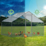 6.5 x 10 ft Large Metal Chicken Coop, Walk-in Poultry Cage Chicken Hen Run House with Waterproof Cover, Rabbits Cats Dogs Farm Pen for Outdoor Backyard Farm Garden SAME AS 61922992 - Image 12