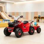 Red 6V Kids Electric Car – Forward & Reverse, Wear-Resistant Wheels, for 1.5-3 Years Old