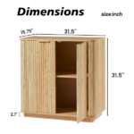 31.5'' Buffet Cabinet Sideboard with Storage Curved wave Design for Bedroom, Living Room, Hallway, Oak,31.5''W x 15.75''D x 31.5''H. - Image 3