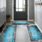 Three-piece kitchen rug set, non-slip and washable, abstract pattern kitchen hallway rug, soft and comfortable, suitable for sinks, floors, entrances, hallways and bathrooms. - Image 12