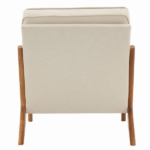 Same Code 16753613 Oak Armrest Oak Upholstered Single Lounge Chair Indoor Lounge Chair Off-White - Image 4