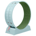 80*34*86CM Light blue PP track connector assembly, circular design with green carpet + 1 cat teaser stick, 15kg cat treadmill - Image 5