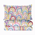 Rainbow Comforter Set Twin Size, Pink Comforter Bedding Set Yellow Sun Red Flower, 3 Piece, 1 Comforter (68"x86") and 2 Pillow Shams (20"x26") - Image 5