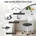 Desk Chair with Height Adjustable, 360° Swivel, Study Chair for Teen & Kids, Grey (Shipment from Walmart) - Image 5