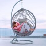 Egg Chair Cushion Hanging Basket Seat Cushion,Thicken Soft Egg Swing Chair Pad,Hanging Egg Chair Cushion with Headrest - Image 5
