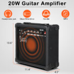 [Do Not Sell on Amazon] GST Stylish H-H Pickup Tiger Stripe Electric Guitar Kit with 20W AMP Bag Guitar Strap Blue - Image 37