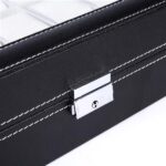 24 Compartments Top-level Opening Style Leather Watch Collection Box Black - Image 8
