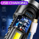 2 Pack USB Rechargeable LED Flashlight 4-Modes Camping Hiking Torch Work Light (US Logistics For USPS/DHL/Fedex/UPS. No designated logistics accepted TK/TMEU only For self-pickup - Image 5