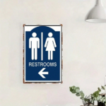 CIFbuy Traditional Tin Restroom Sign 8x12 Inch, 2D Flat" Wall Mounted Bathroom Directional Sign With Male Female Symbols, Sign With Male Female Symbols, Durable Metal 2D FikTok, 2D FikTok, t Self-pickup Logiopics - Image 2