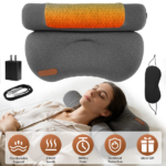 Heated Neck Pillow with 3 Heat Levels, 55D Memory Foam Cervical Pillow for Neck Pain Relief, 30 Mins Auto Off Heating Pillow for Home Office Travel, Zero Pressure Memory Foam Neck Support Pillow with Auto Shut Off & Overheat Protection - Image 9