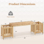 2-in-1 Wooden Garden Bench with 2 Planter Boxes, Fir Wood Outdoor Patio Seat for Yard & Lawn - Image 6