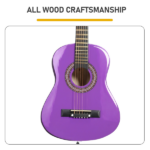 Purple 30-inch Round Acoustic Guitar with Picks, Strings, Capo, Case, Tuner, and Strap - Image 6