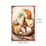 CIFbuy Vintage Cheese Platter Metal Sign 8x12 Inch Retro" Tin Sign 2D Flat Print Square, Art Decor For Home Bar Kitchen Farmhouse Inch RikTok, Inch RikTok, t Self-pickup Logiopics