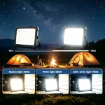 Portable LED Work Solar Light with Stepless Brightness Job Site Battery Rechargeable LED Floor Light for Emergency Worklight for Hurricane Daily Gift - Image 2