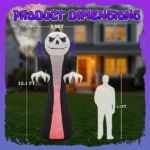 Replace 66071740 12FT Giant Halloween Inflatable Blow Up Decorations, Grim Reaper with Jack-o'-Lantern Pumpkin Head and 3-Color LED Flame for Holiday Party Garden Lawn Yard Patio Décor - Image 7