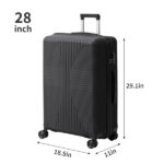 PP Trolley Case 20in 24in 28in 3PCS Suitcase Set Black - Image 5
