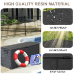 75gal 280L Outdoor Garden Plastic Storage Deck Box Chest Tools Cushions Toys Lockable Seat BLACK - Image 10