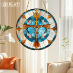 CIFbuy Vibrant Color Acrylic Sunflower Cross Jesus Suncatcher Wall Hanging Easy to Hang Gift (TikTok, temu pick-up service) - Image 8