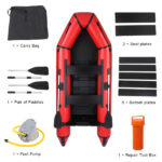 Camping Survivals 10ft PVC 330kg Water Adult Assault Boat Red Black - Image 3