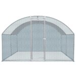 10 x 10 ft Large Metal Chicken Coop, Walk-in Poultry Cage Chicken Hen Run House with Waterproof Cover, Rabbits Cats Dogs Farm Pen for Outdoor Backyard Farm Garden - Image 11